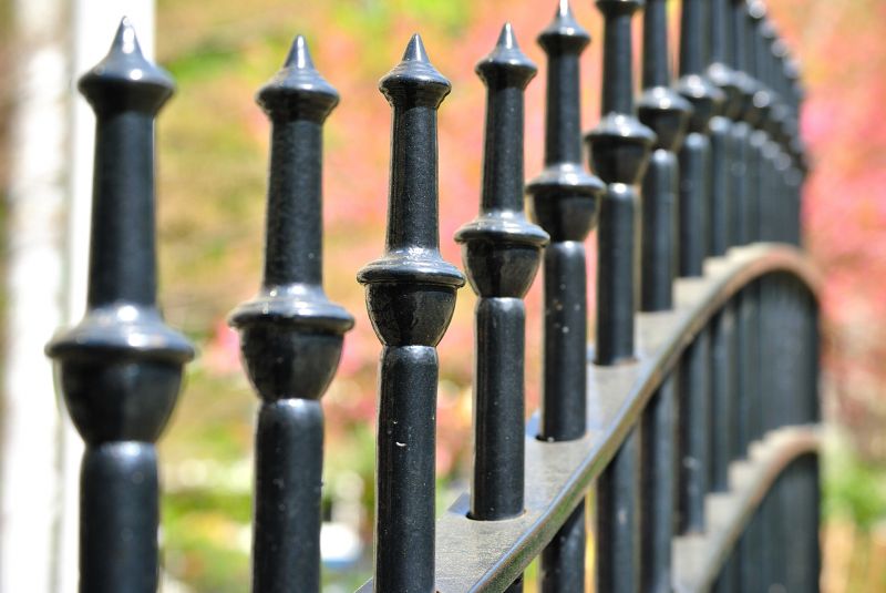 Black Iron Fence Installation detail